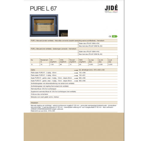 Vrije opstelling Pure 67 staal deur  Jide
