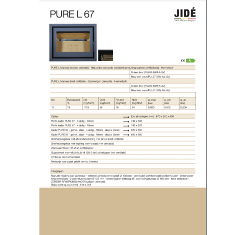 Ophanging aan wand Pure 67 staal deur  Jide