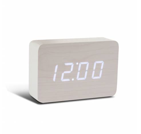 Brick Click Clock White / LED White  Gingko