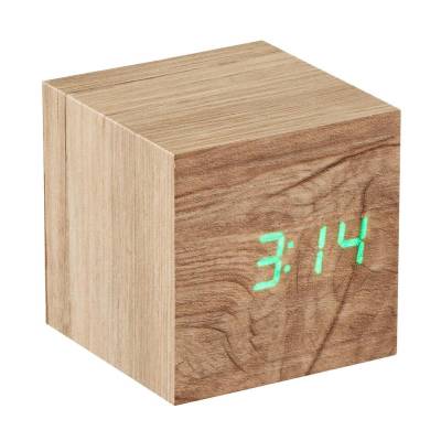 Cube click clock Ash / Green LED  Gingko