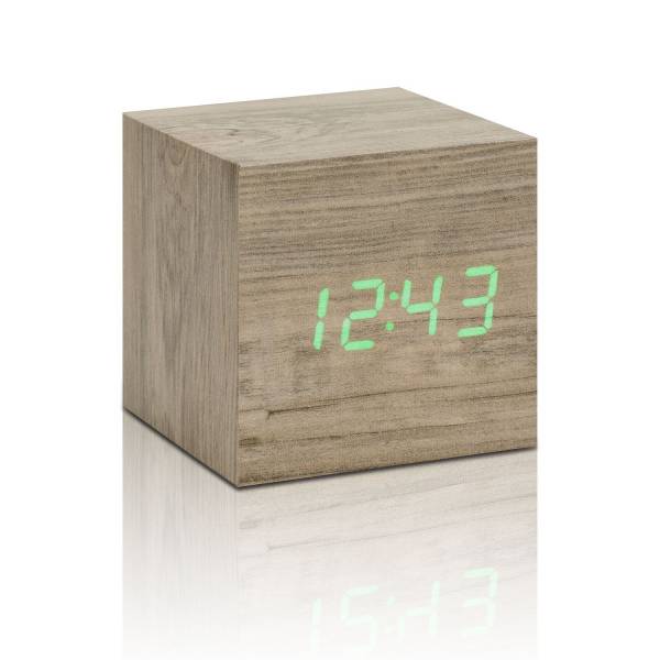Cube click clock Ash / Green LED 