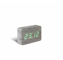 Brick Click Clock Ash / LED Green 