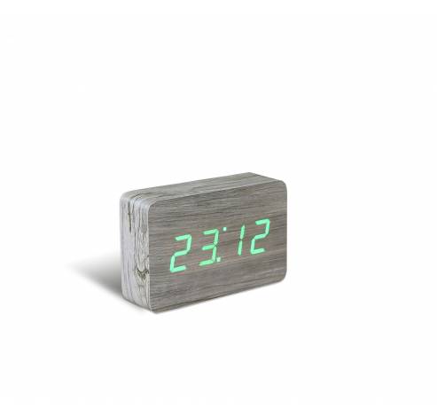 Brick Click Clock Ash / LED Green  Gingko