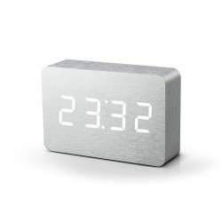 Brick Click Clock Aluminium / LED White 