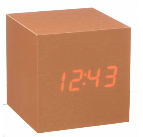 Cube click clock Copper / Red LED  Gingko