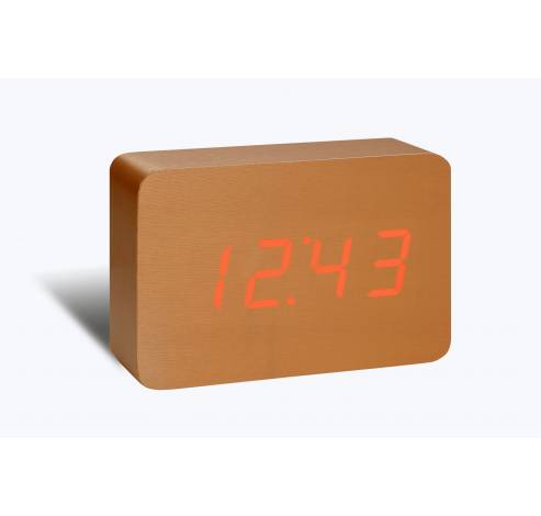 Brick Click Clock Copper / LED Red  Gingko