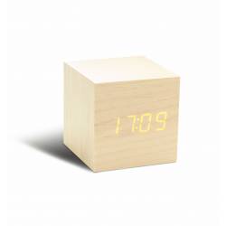 Cube click clock  Maple / Orange LED 