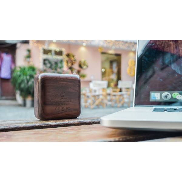 Mi Square Bluetooth Speaker natural walnut wood 