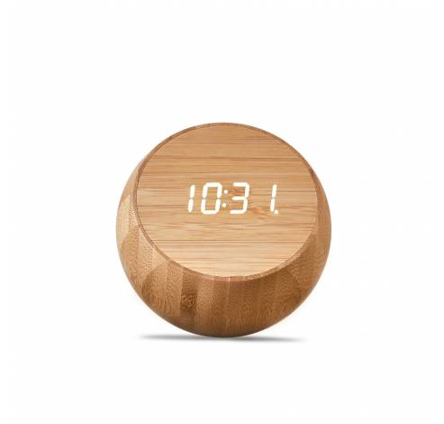 Tumbler Click Clock Natural Bamboo Wood  Gingko