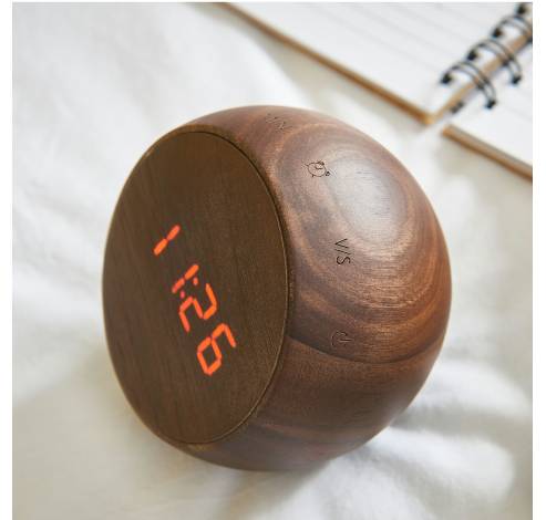 Tumbler Click Clock Natural Walnut Wood  Gingko