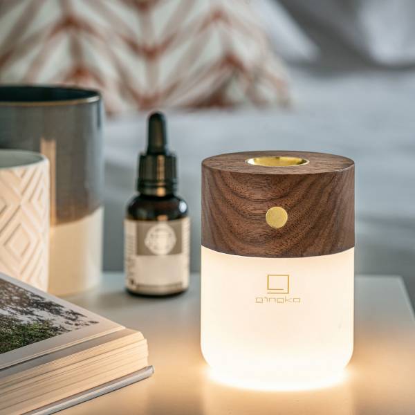 Smart Diffuser Lamp Natural walnut wood 