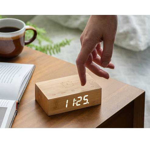 Flip Click clock natural Bamboo  Gingko