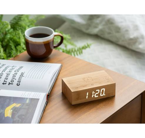 Flip Click clock natural Bamboo  Gingko