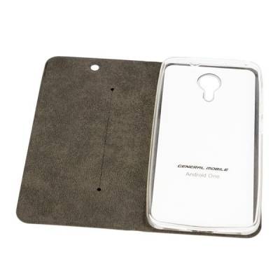 Android One GM5 Plus Folio Case Black  General Mobile