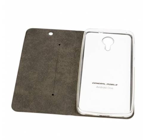 Android One GM5 Plus Folio Case Black  General Mobile