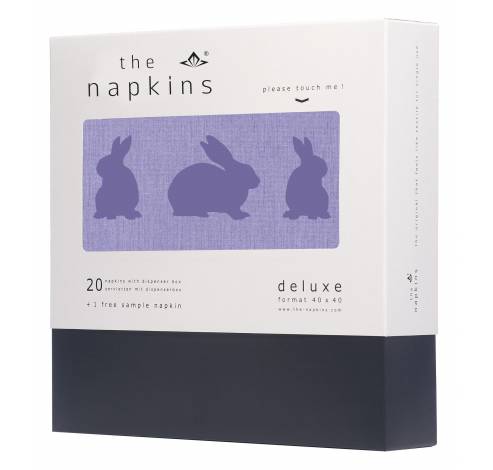 set van 20 servetten konijn paars 40x40cm  The Napkins