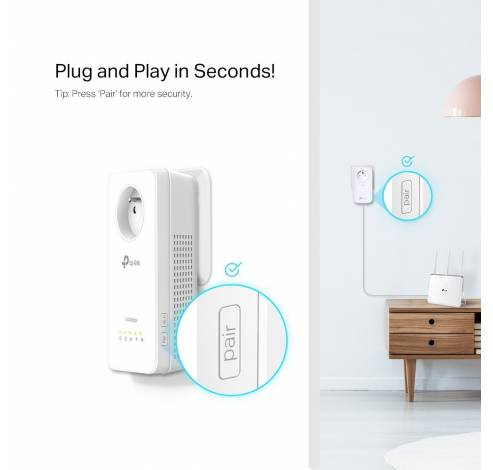 AV1300 Gigabit Powerline ac Wi-Fi Kit met Stopcontact  TP-link