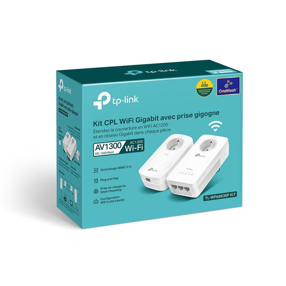 TP-link WiFi-repeater AV1300 Gigabit Powerline ac Wi-Fi Kit met Stopcontact