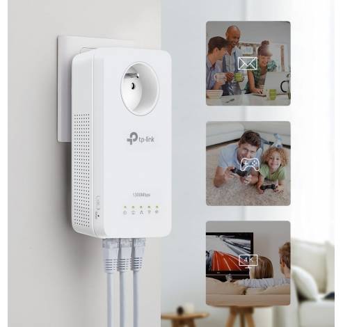 AV1300 Gigabit Powerline ac Wi-Fi Kit met Stopcontact  TP-link