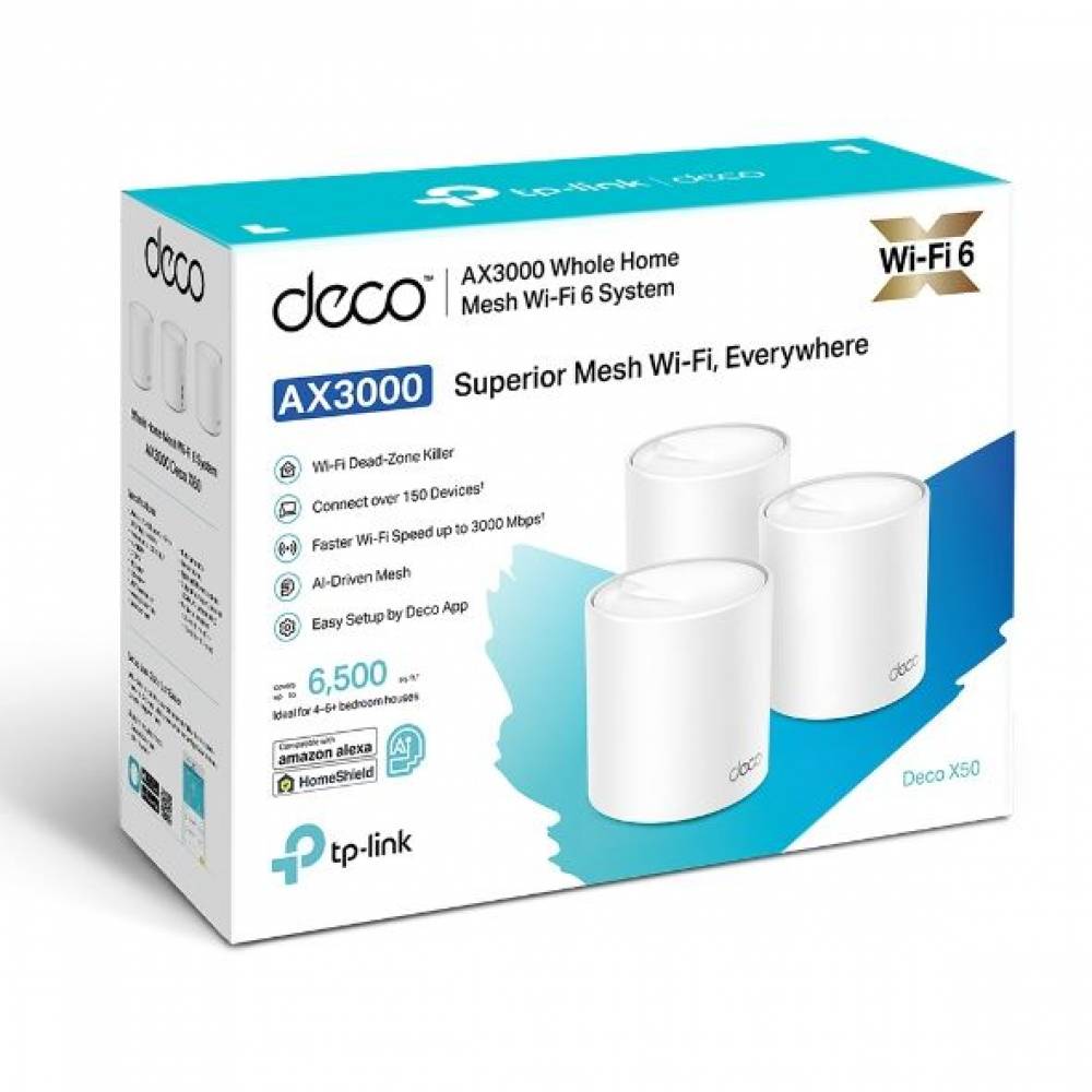 TP-link Router Deco X50 AX3000 Whole Home Mesh Wifi 6-systeem (3 pack)