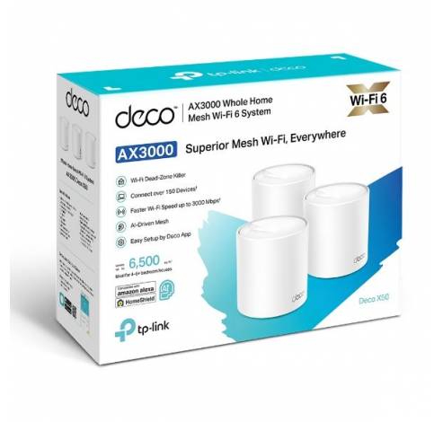 Deco X50 AX3000 Whole Home Mesh Wifi 6-systeem (3 pack)  TP-link