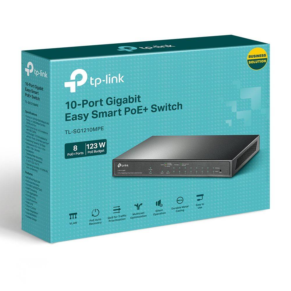 TP-link Switch 10-poorts Gigabit Easy Smart-switch met 8-poorts PoE+