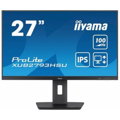 Prolite 27inch IPS monitor met USB-hub, 100Hz verversingssnelheid en 150mm in hoogte verstelbare voet  Iiyama