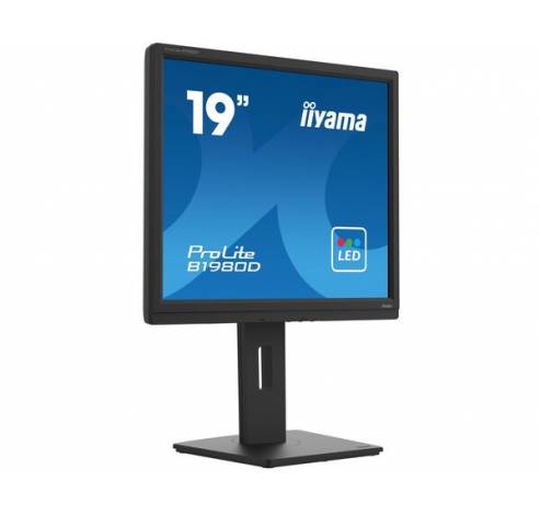 Prolite 19inch betrouwbare LED-backlit monitor met in hoogte verstelbare voet, ontworpen voor zakelijk gebruik Zwart  Iiyama