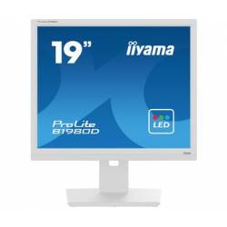 Iiyama Prolite 19inch betrouwbare LED-backlit monitor met in hoogte verstelbare voet, ontworpen voor zakelijk gebruik Wit 
