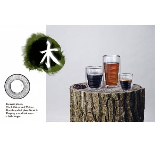 Elements Wood set van 2 glazen 350ml  QDO