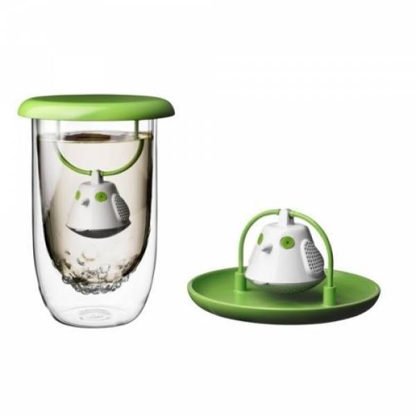 QDO thee infuser voor in mok Birdie Swing groen Ø 9.5cm H 5cm 