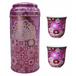 Images d'Orient Tin box with 2 coffee cups 90ml, MOUCHARABIEH PARME 