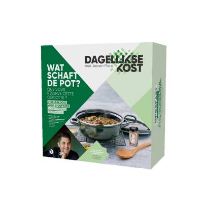Dagelijkse Kost Cocotte - Boîte à ragouôt (linge à vaisselle, mélange d'épices, recette)  Dagelijkse Kost