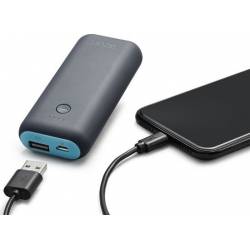 Azuri Powerbank met USB poort - 4.000 mAh Blauw/grijs 