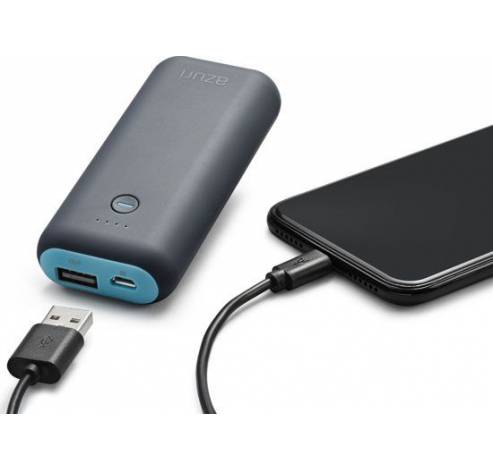 Powerbank met USB poort - 4.000 mAh Blauw/grijs  Azuri