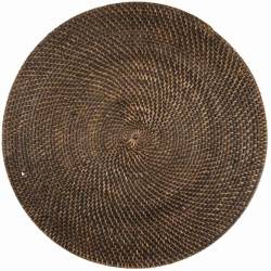 Placemat rattan rond 36 cm Donkerbruin 