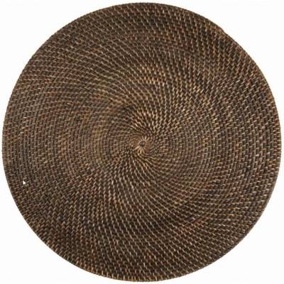Placemat rattan rond 36 cm Donkerbruin 