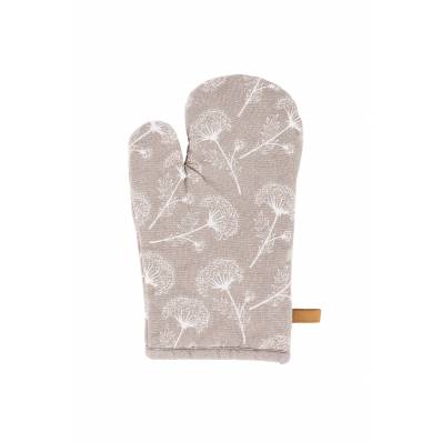 MYRNA Ovenwant floral printed 18x28cm taupe 