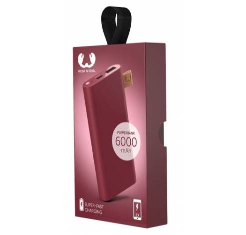 Powerbank 6000 mAh Ruby Red  Fresh 'n Rebel