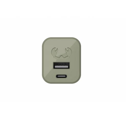 USB + USB-C Mini Charger 30W PD Dried Green  Fresh 'n Rebel
