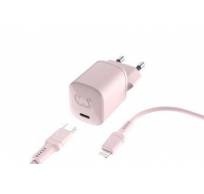 USB-C Mini Charger 20W PD + Lightning Smokey Pink 