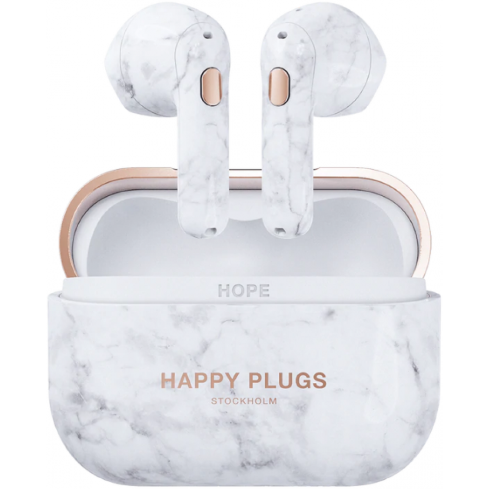 Happy Plugs Koptelefoons & Oordopjes Hope in ear white marble