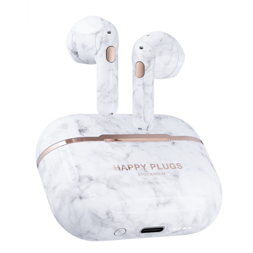 Happy Plugs Koptelefoons & Oordopjes Hope in ear white marble