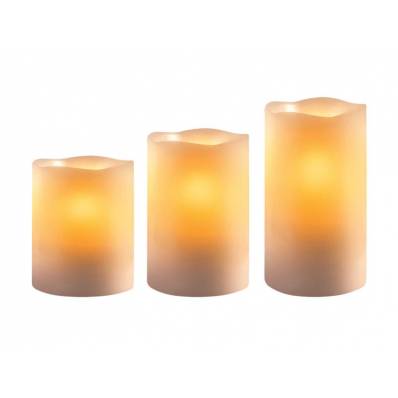 Set LED kaarsen met afstandsbediening wit 