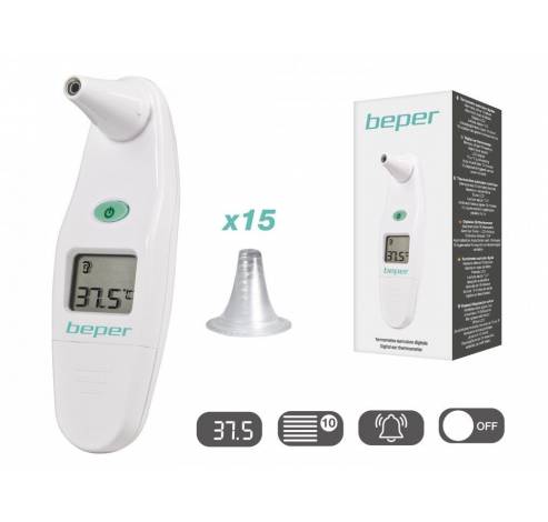 40.102 digitale infrarood oor thermometer 32°C - 43°C wit  Beper