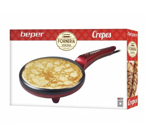 BT.710Y pannenkoeken-tortillas maker 20cm dompelplaat 800W rood  Beper