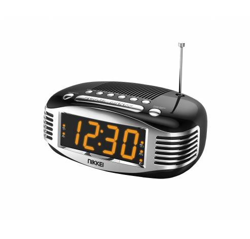 Nikkei NR400BK Retro klokradio Duo Alarm AM/FM Zwart  Nikkei