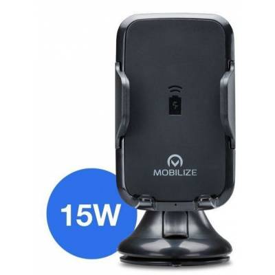 Wireless car charger/holder 5w/7.5w/15w black  Mobilize