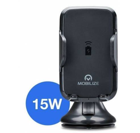 Wireless car charger/holder 5w/7.5w/15w black  Mobilize