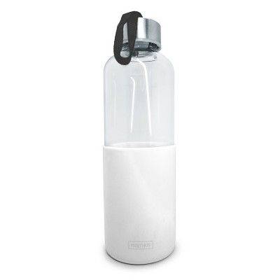 Drinkfles glas-silicone 600ml wit  Nerthus